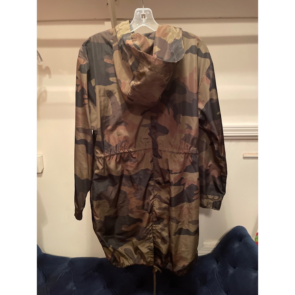 ZARA Camo Parka Jacket Small Lightweight Hooded Utility Military - Picture 7 of 10
